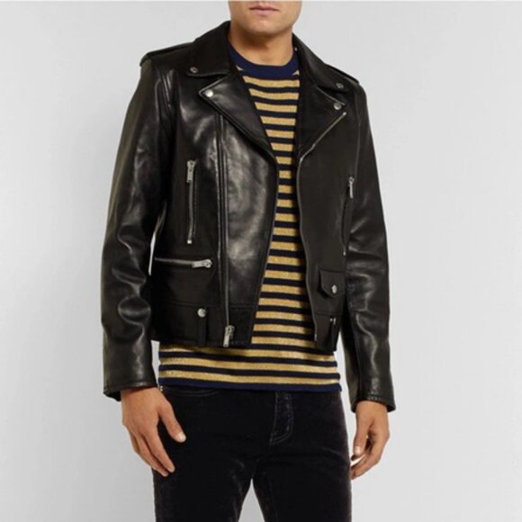 Saint Laurent Slim-Fit Striped Knitted Sweater in Yellow Lurex Medium - Picture 2 of 12